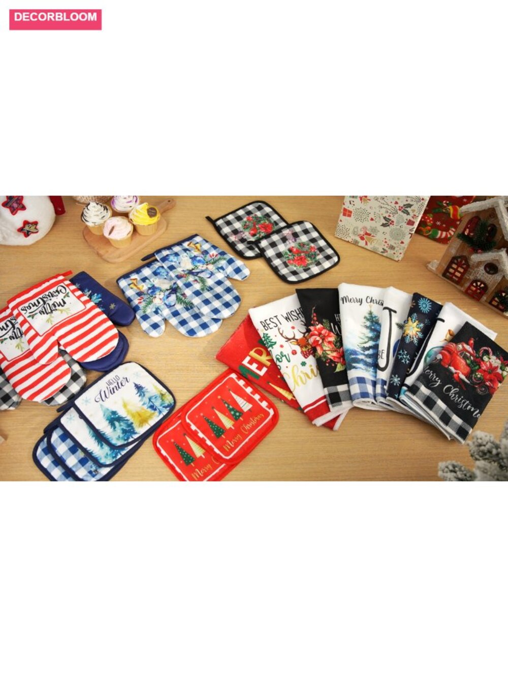 6-Piece Mushroom Kitchen Towel Set with Oven Mitts and Pot Holders - Picture 6 of 6